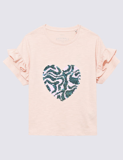 Saf Pamuklu Kısa Kollu T-shirt (2-8 Yaş)