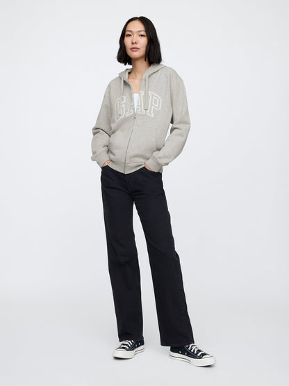 Gri Gap Logo Fleece Fermuarlı Sweatshirt