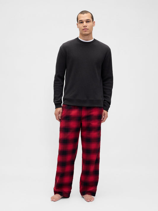 Koyu Kırmızı Stranger Things Reversible Flannel Pijama Altı