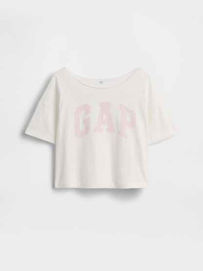 Beyaz Oversized Wide-neck T-shirt