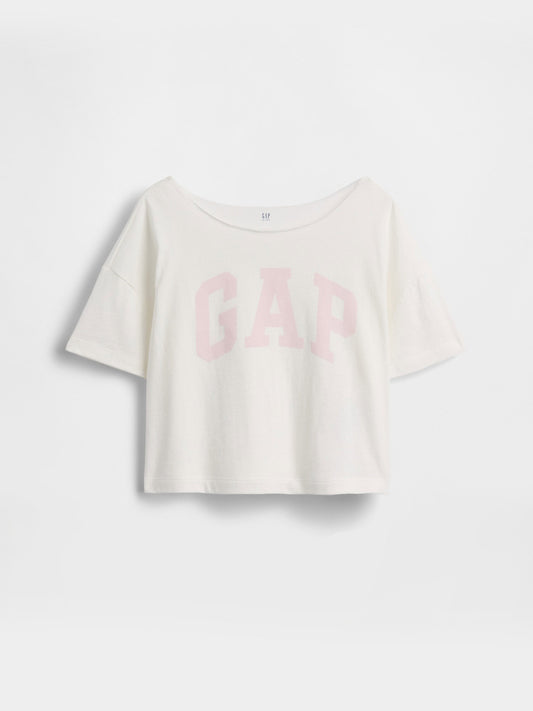 Beyaz Oversized Wide-neck T-shirt