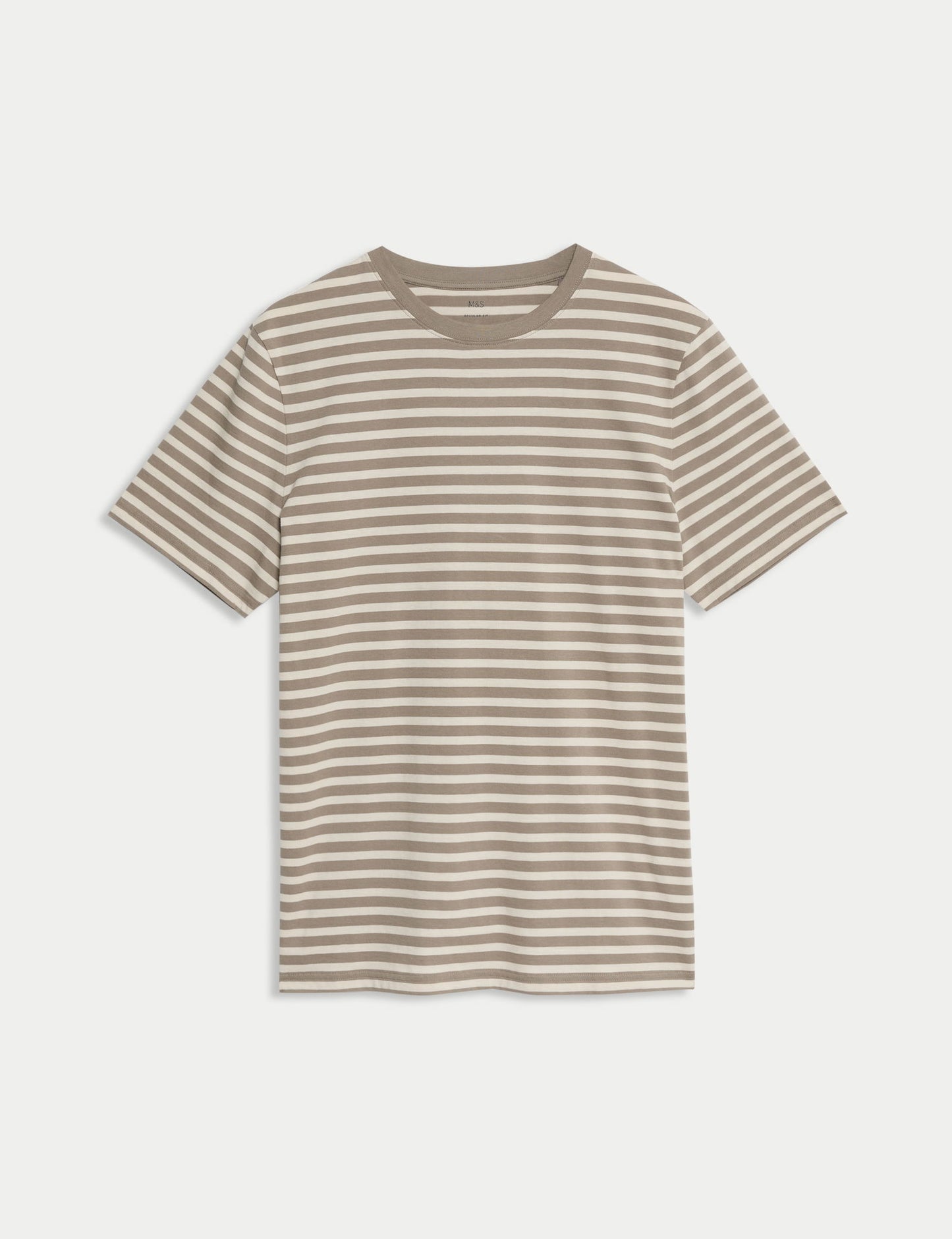 Regular Fit Bisiklet Yaka Çizgili T-shirt