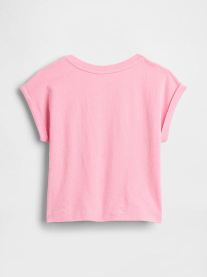 Açık Pembe Tie-knot Logo T-shirt