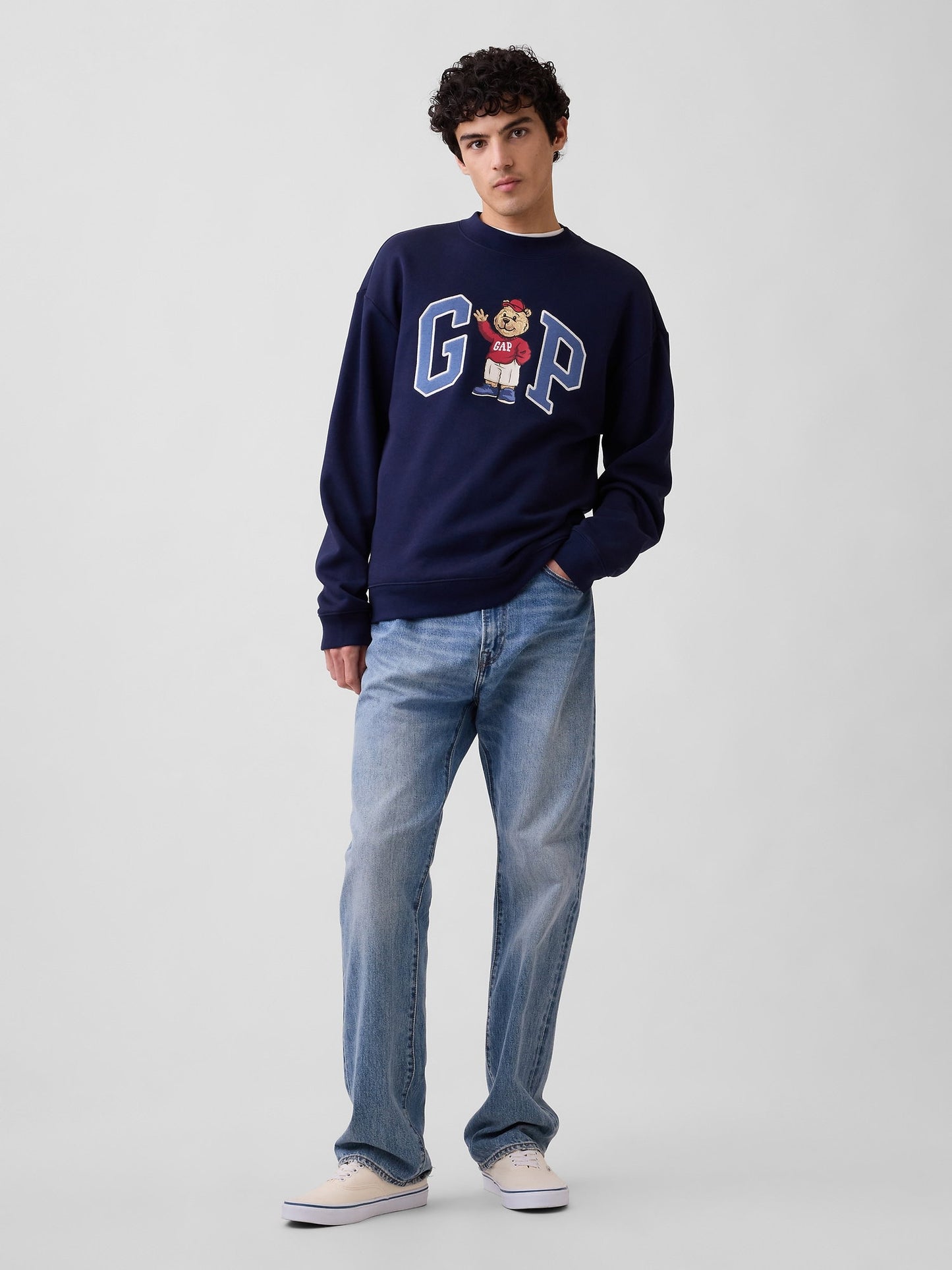 Lacivert Relaxed Brannan Bear Gap Logo Sweatshirt