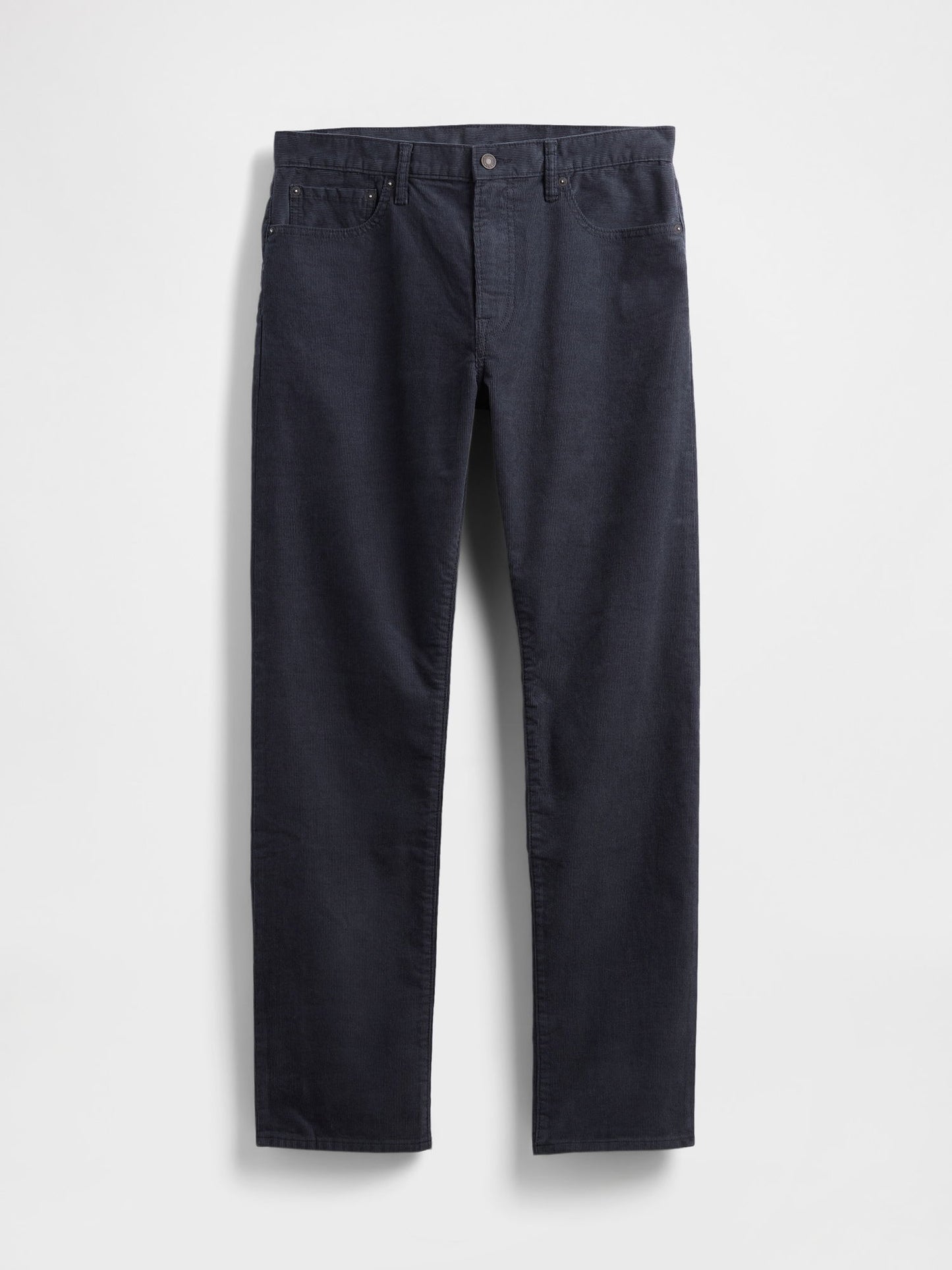 Koyu Mavi Corduroy Straight Pantolon