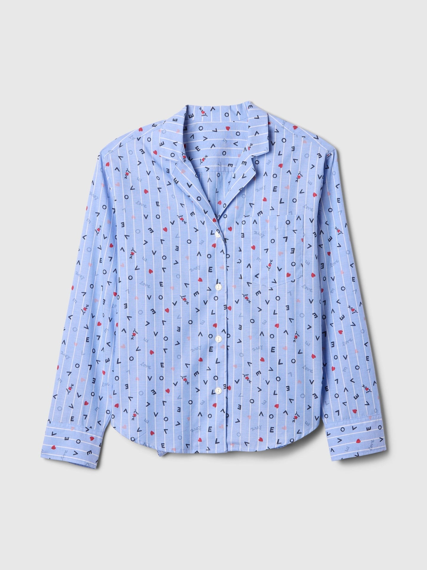 Mavi Poplin Oversized Pijama Üstü