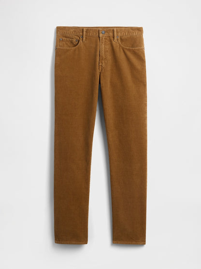 Açık Kahverengi Corduroy Relaxed Straight Pantolon