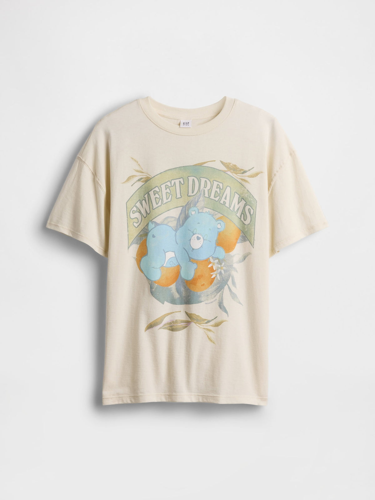 Beyaz Care Bears Grafik Baskılı Tunik T-shirt