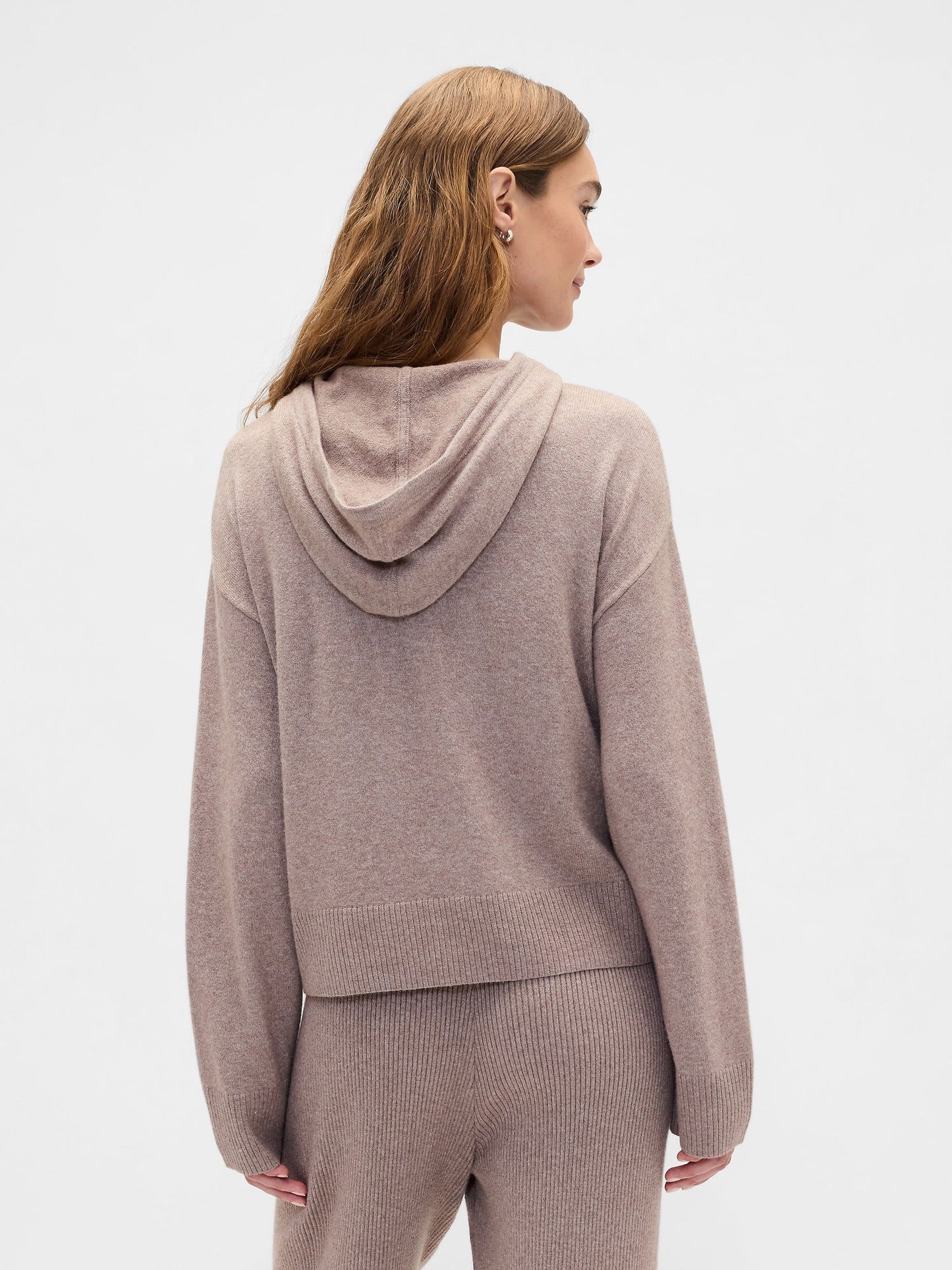 Açık Pembe Relaxed Cashsoft Kapüşonlu Sweatshirt