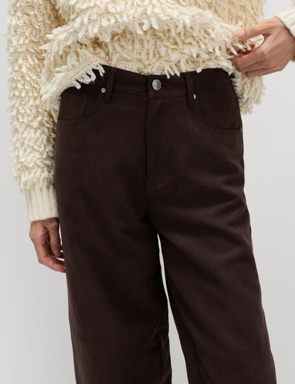 Süet Geniş Paça Pantolon