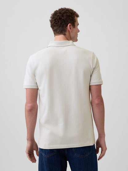 Krem Colorblock Stretch Pique Polo T-shirt