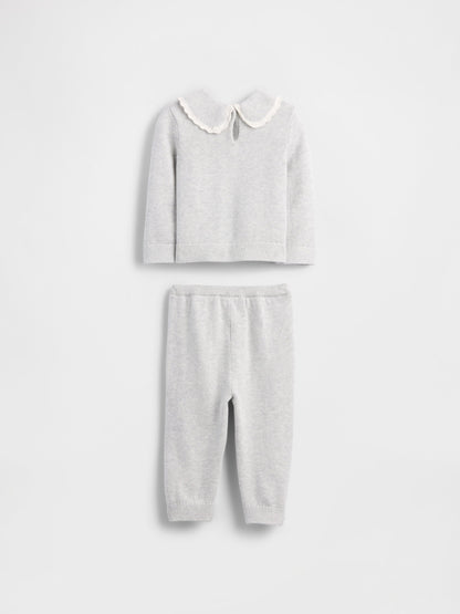 Açık Gri Sweater Outfit Set