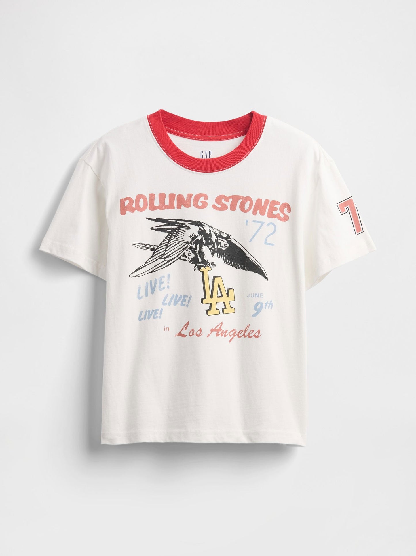 Beyaz Rolling Stones Relaxed Grafik T-shirt