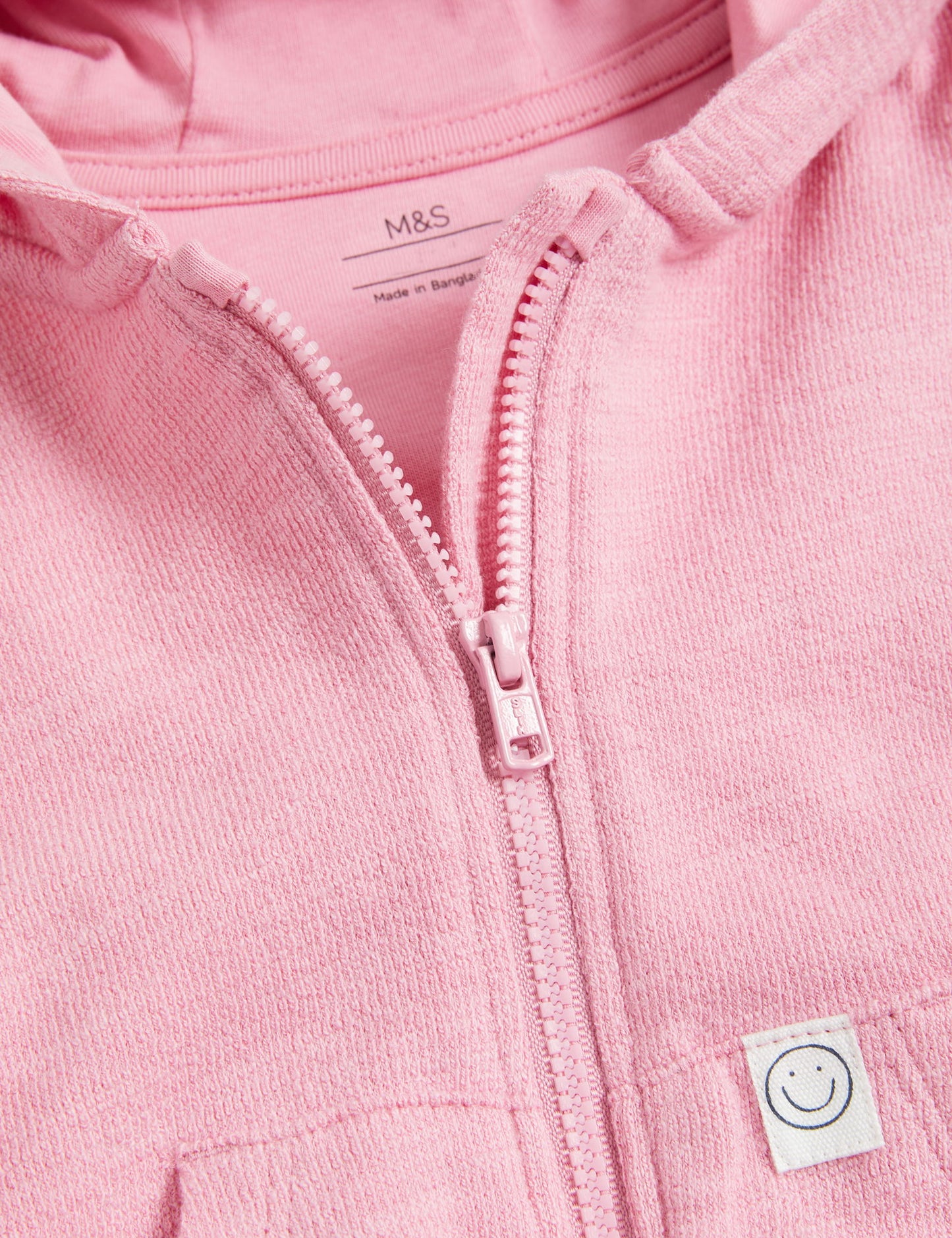 Saf Pamuklu Fermuarlı Kapüşonlu Sweatshirt (0-6 Yaş)