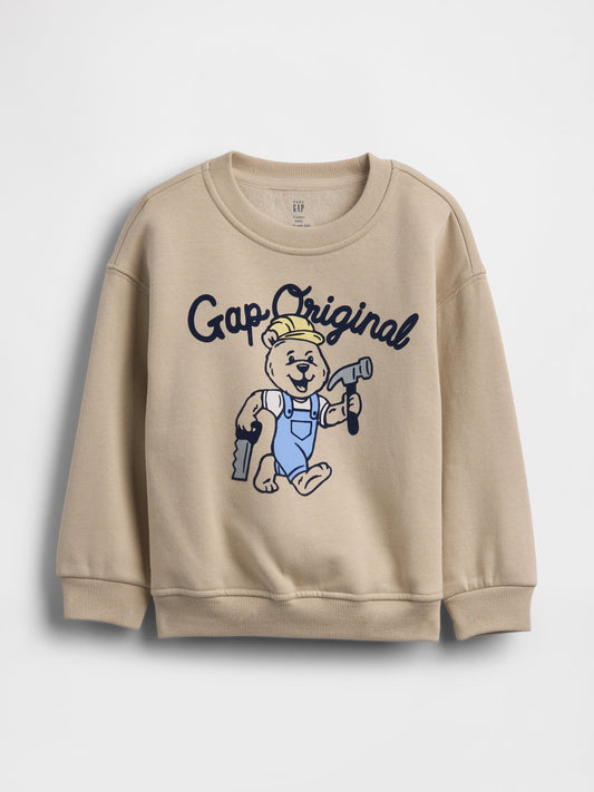Kahverengi Vintagesoft Grafik Baskılı Sweatshirt