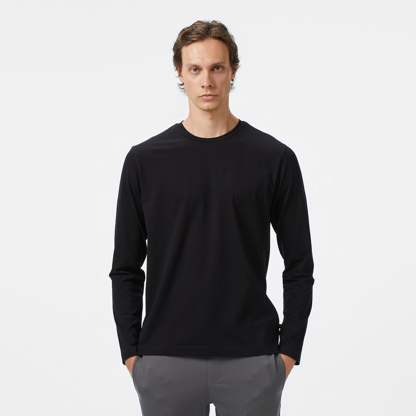 Nautica Erkek Siyah Classic Fit Uzun Kollu T-shirt