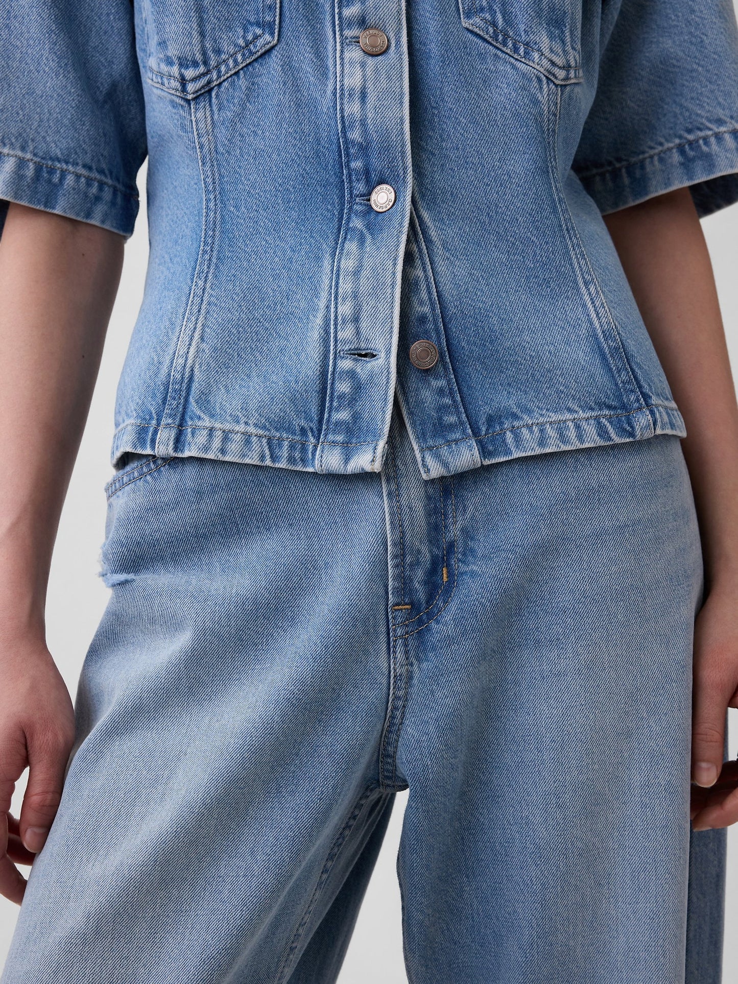 Açık Mavi Ultrasoft Denim Pocket Gömlek