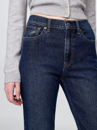 Lacivert High Rise '90s Straight Jean Pantolon