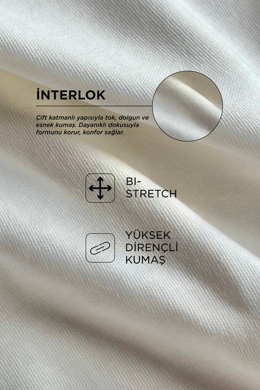 Siyah Bisiklet Yaka Enjeksiyon Baskılı Interlok Kumaş Sweatshirt