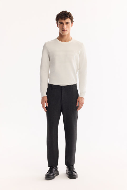 Antrasit Dokulu Polyviskon Örme Kumaş Yandan Cepli