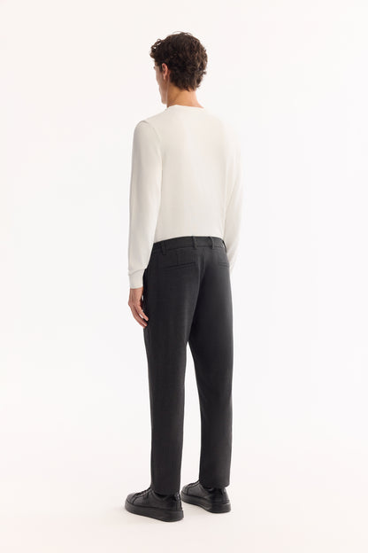 Antrasit Dokulu Polyviskon Örme Kumaş Yandan Cepli