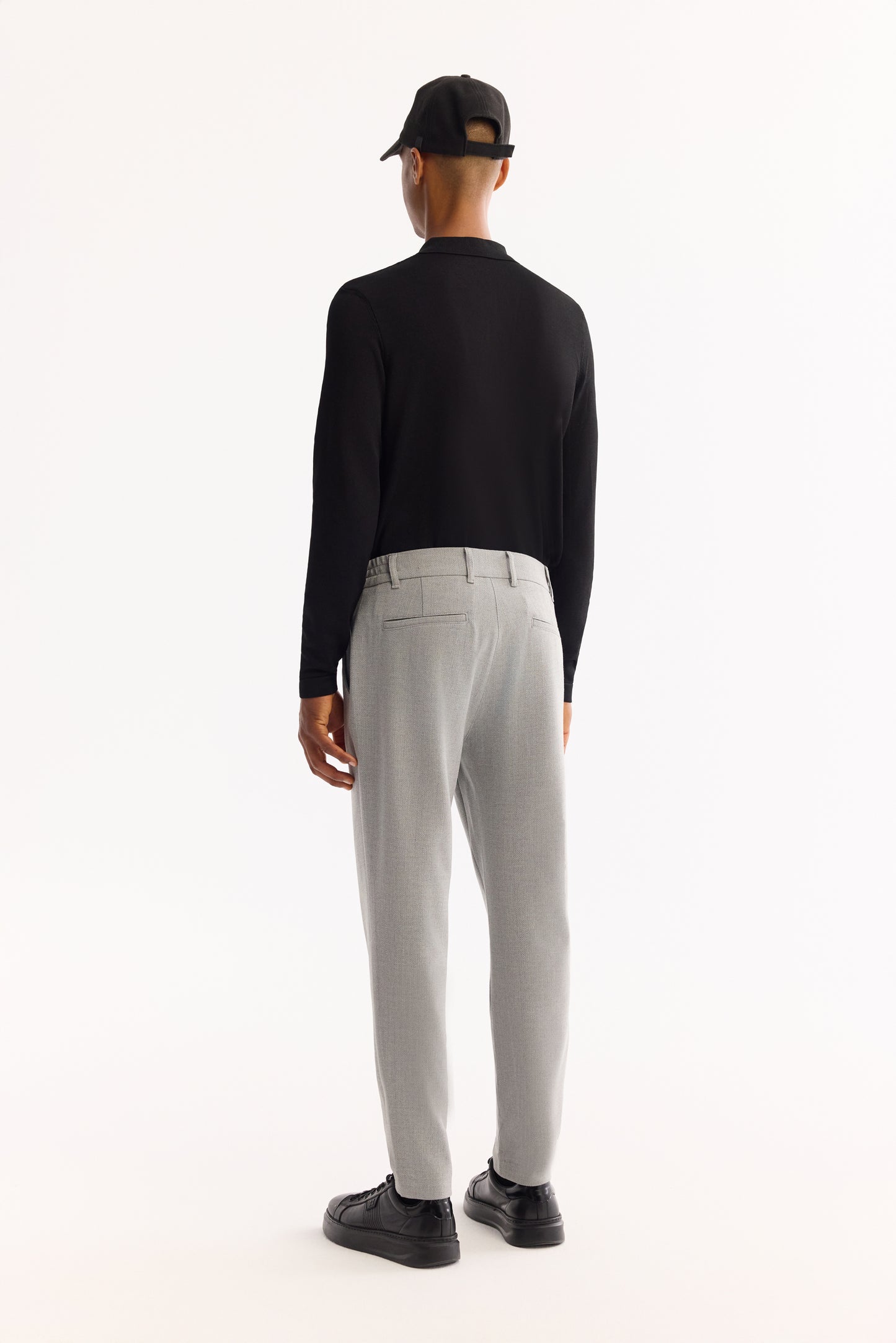 Açık Gri Dokulu Polyviskon Örme Kumaş Yandan Cepli