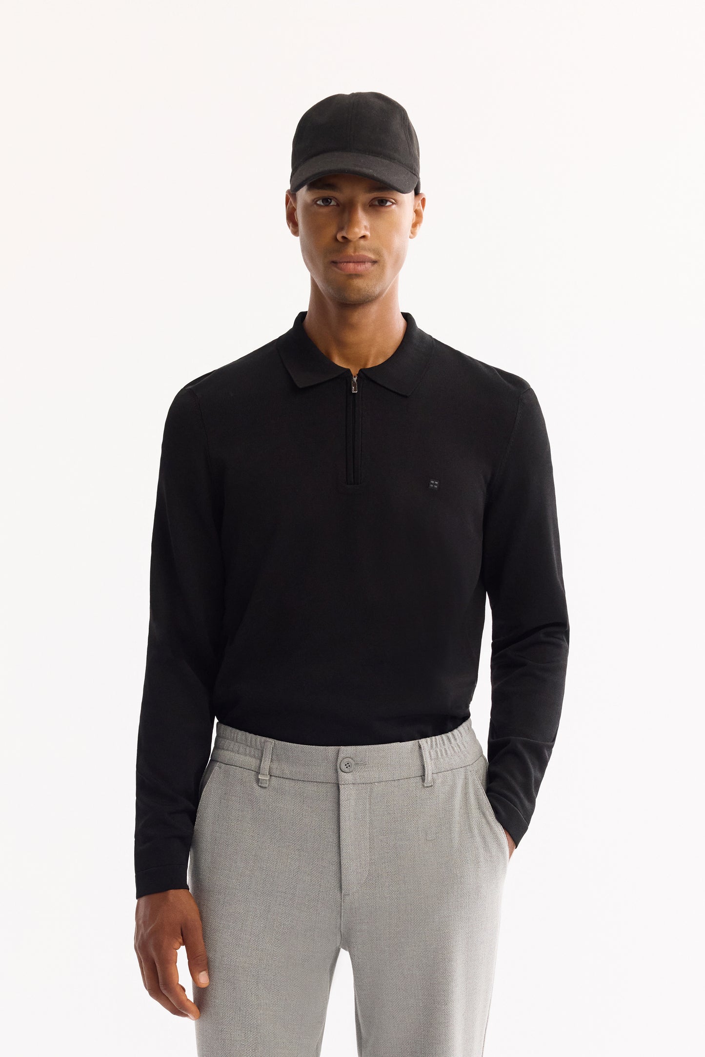 Açık Gri Dokulu Polyviskon Örme Kumaş Yandan Cepli