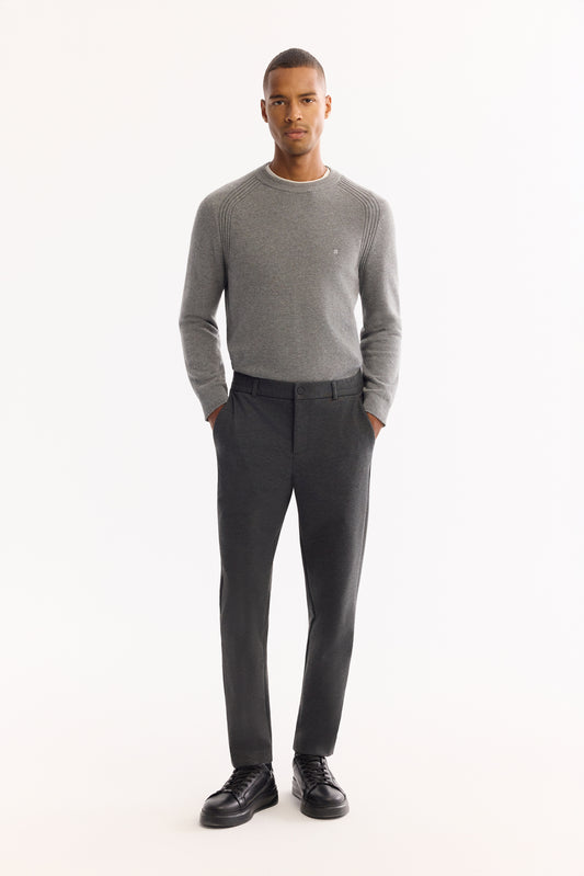 Antrasit Düz Polyviskon Örme Kumaş Yandan Cepli