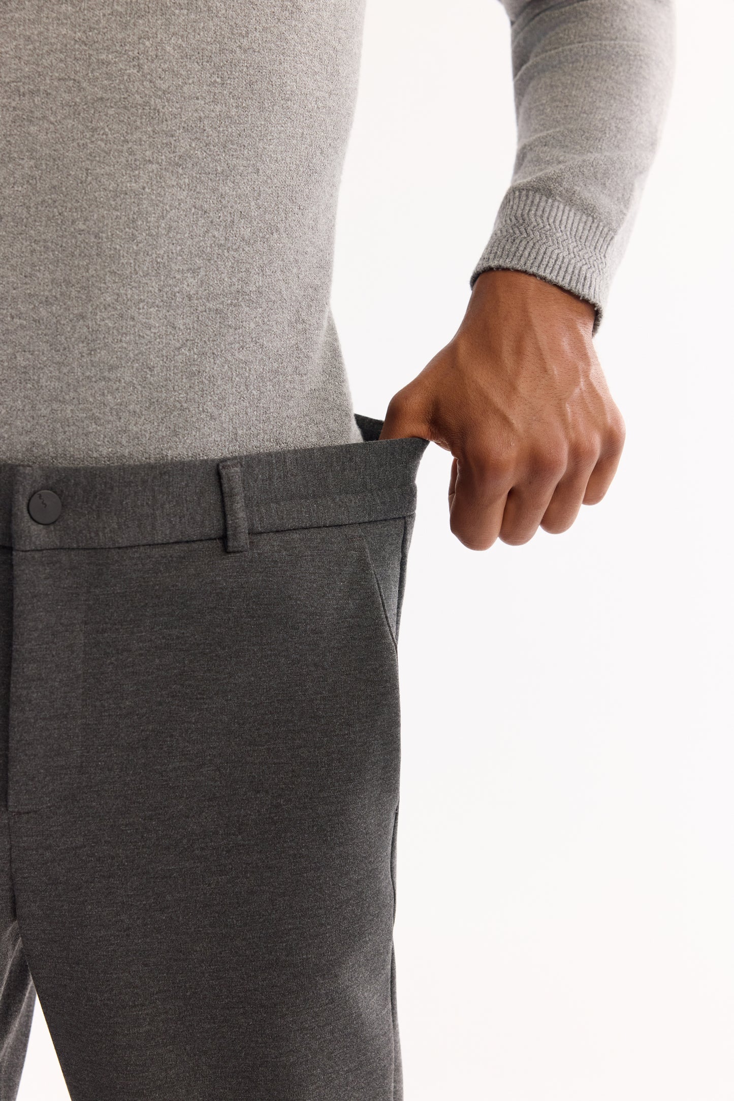 Antrasit Düz Polyviskon Örme Kumaş Yandan Cepli