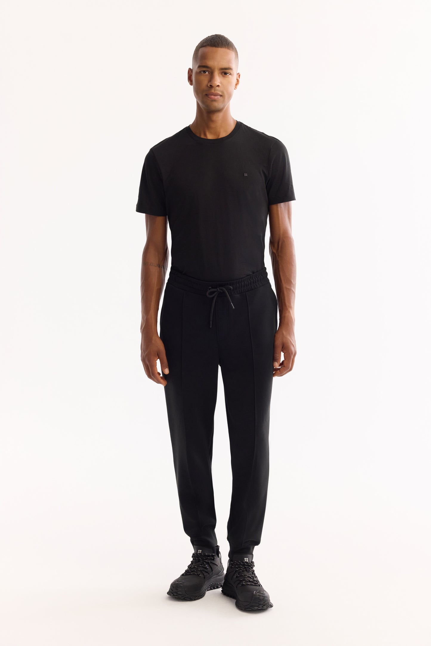 Siyah Düz Modal Örme Kumaş Eşofman Alt