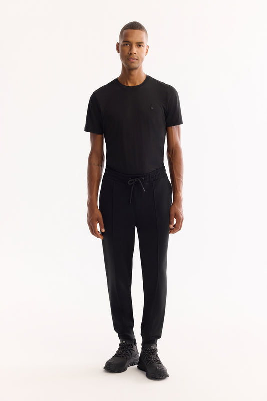 Siyah Düz Modal Örme Kumaş Eşofman Alt