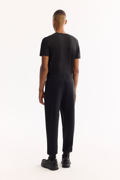 Siyah Düz Modal Örme Kumaş Eşofman Alt