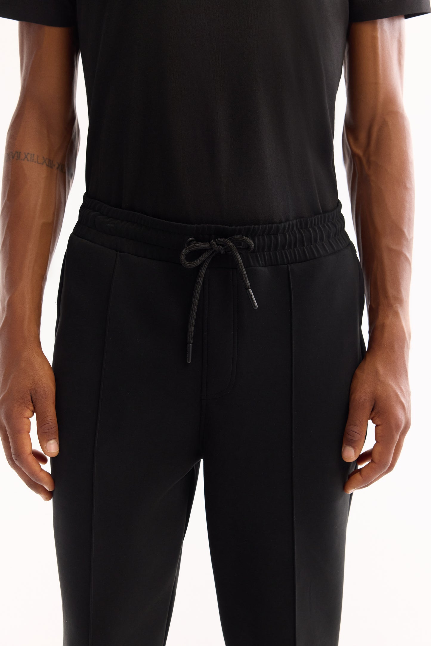 Siyah Düz Modal Örme Kumaş Eşofman Alt