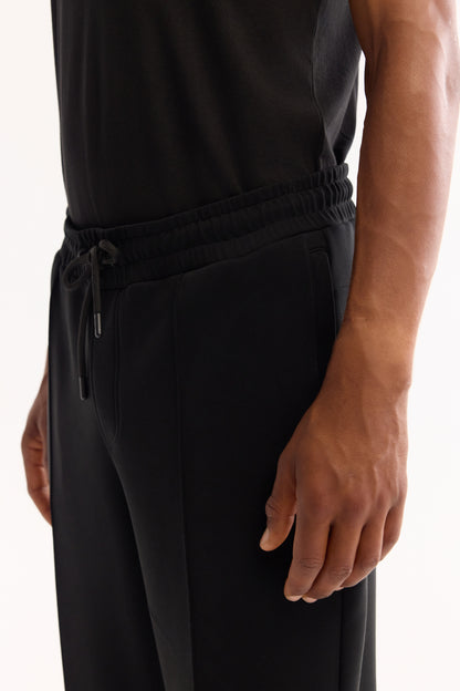 Siyah Düz Modal Örme Kumaş Eşofman Alt