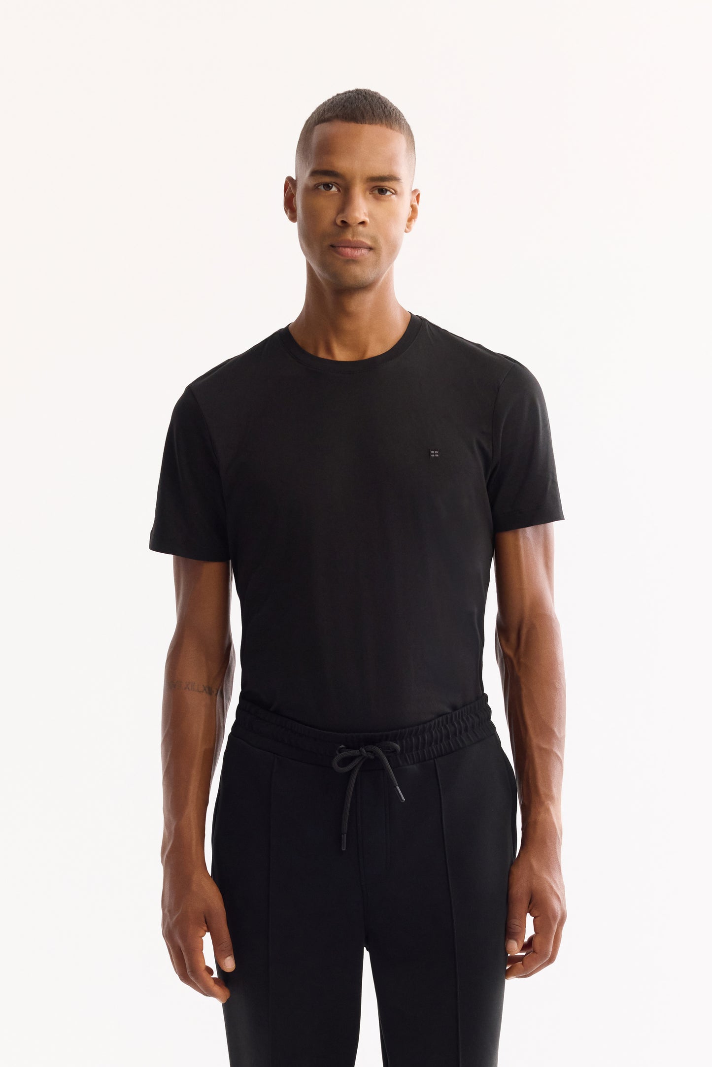 Siyah Düz Modal Örme Kumaş Eşofman Alt