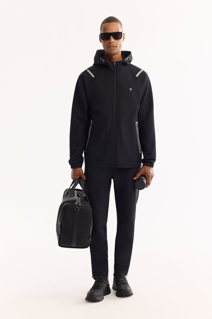 Siyah Flexi Baskılı Teknik Kumaş Eşofman Alt