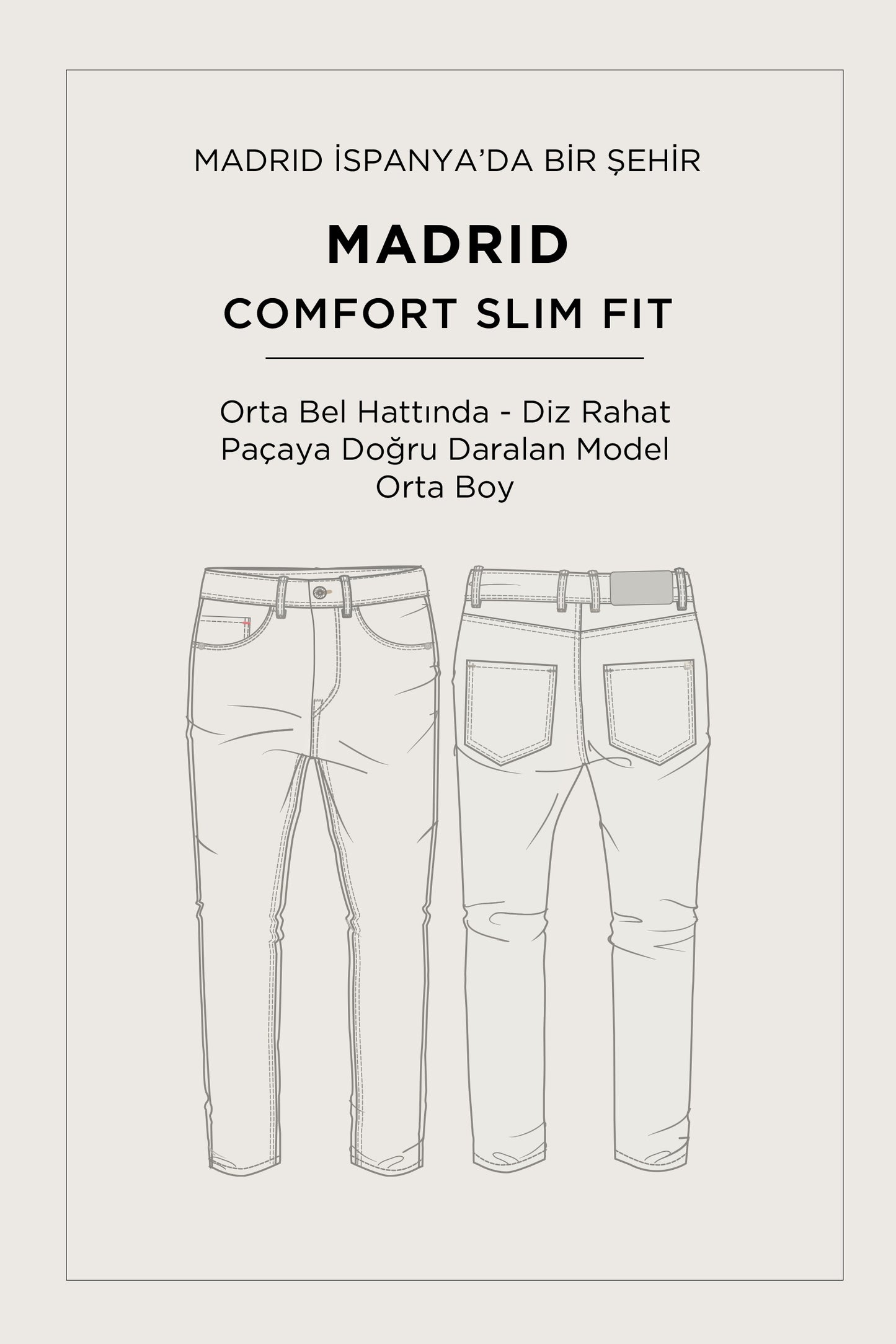 Gri Düz Denim Kumaş Denim Pantolon