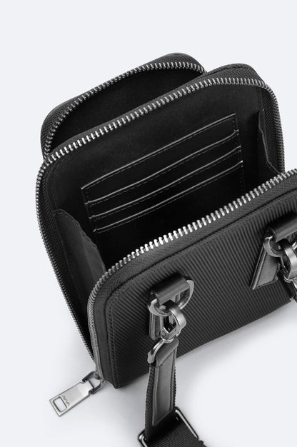 Siyah Düz Suni Deri Omuz Çantası