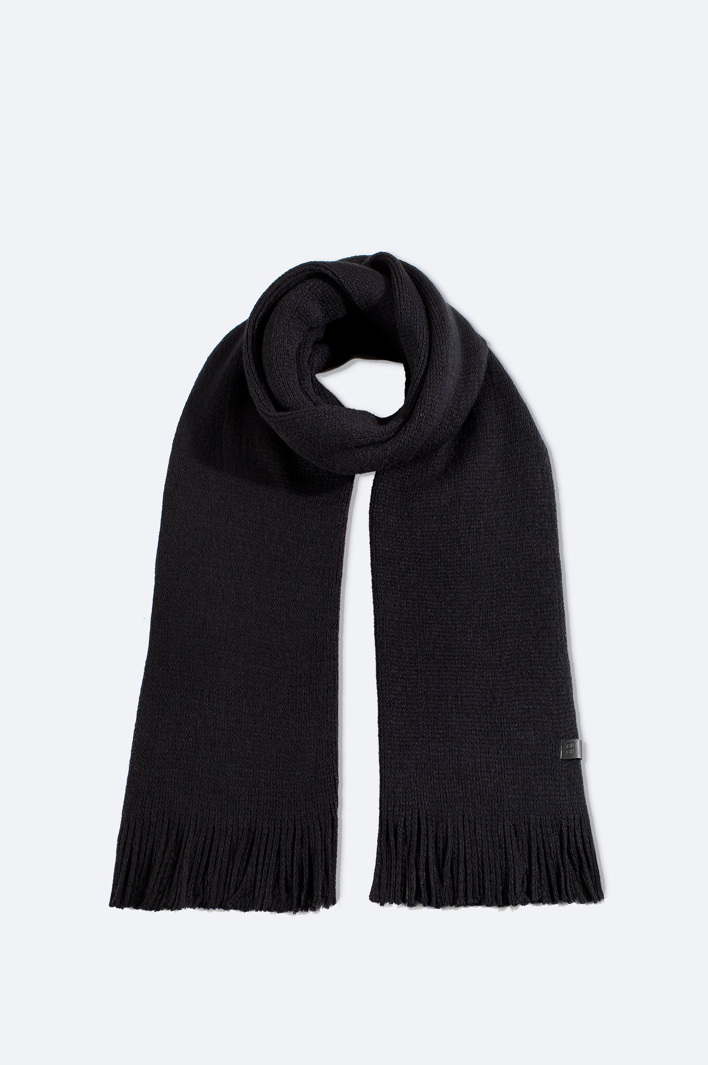 Siyah Düz Dokuma Kumaş Şal