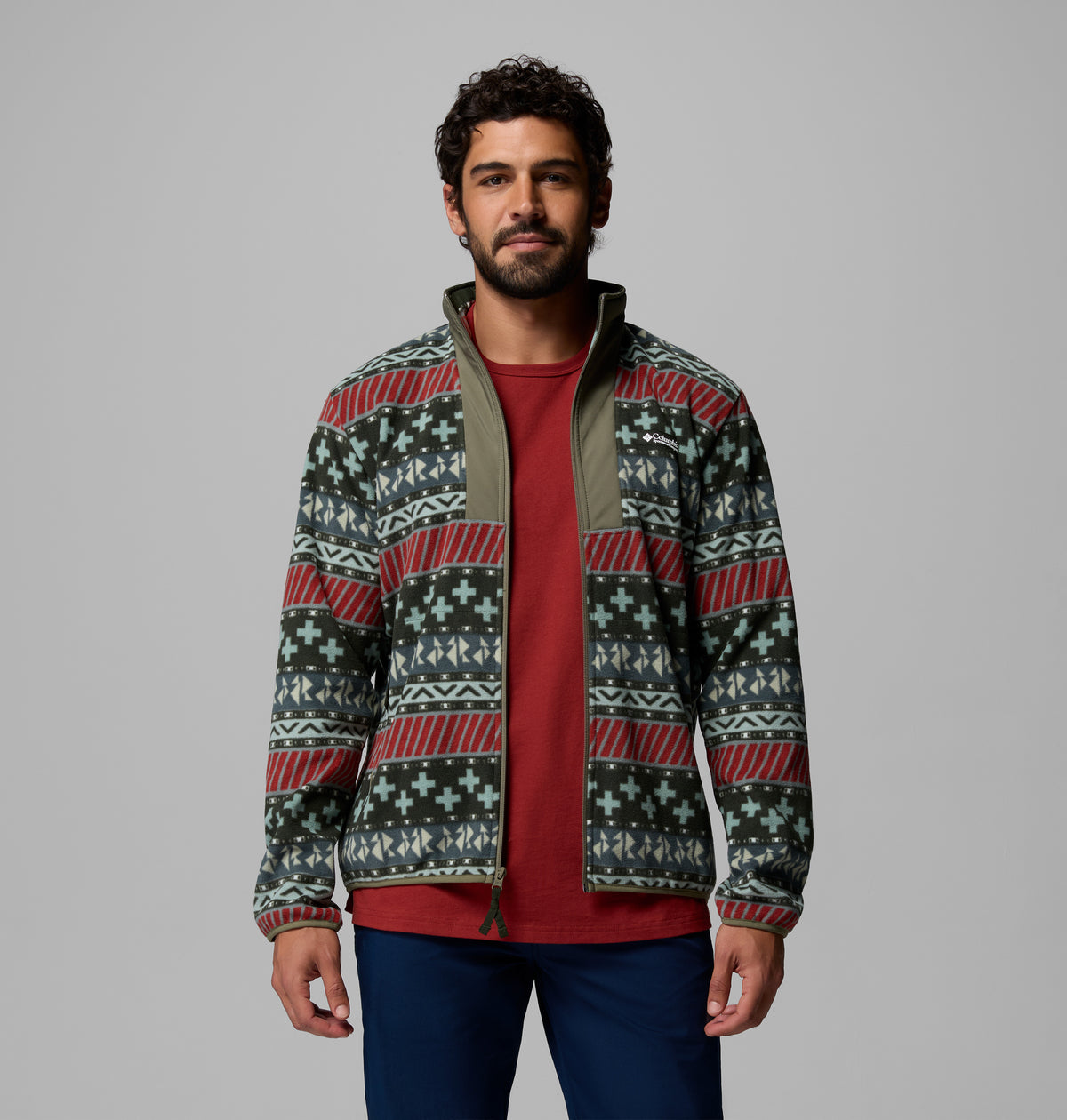 Sequoia Grove Ii Tam Fermuarlı Printed Erkek Polar Üst
