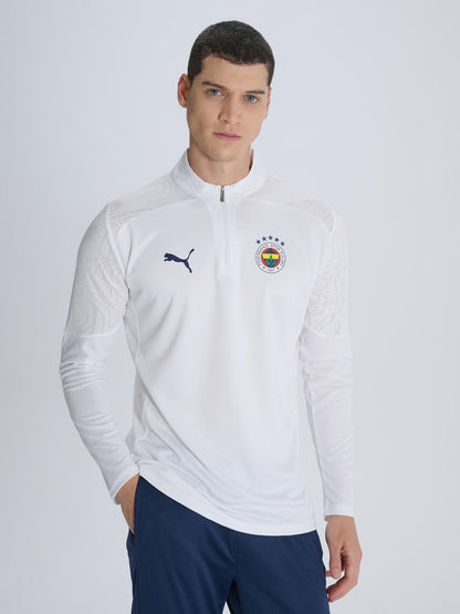 Fenerbahçe 2024/2025 A Takım Beyaz Hoca Yarım Fermuarlı Sweatshirt