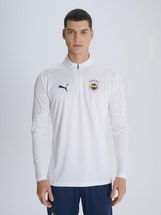 Fenerbahçe 2024/2025 A Takım Beyaz Hoca Yarım Fermuarlı Sweatshirt
