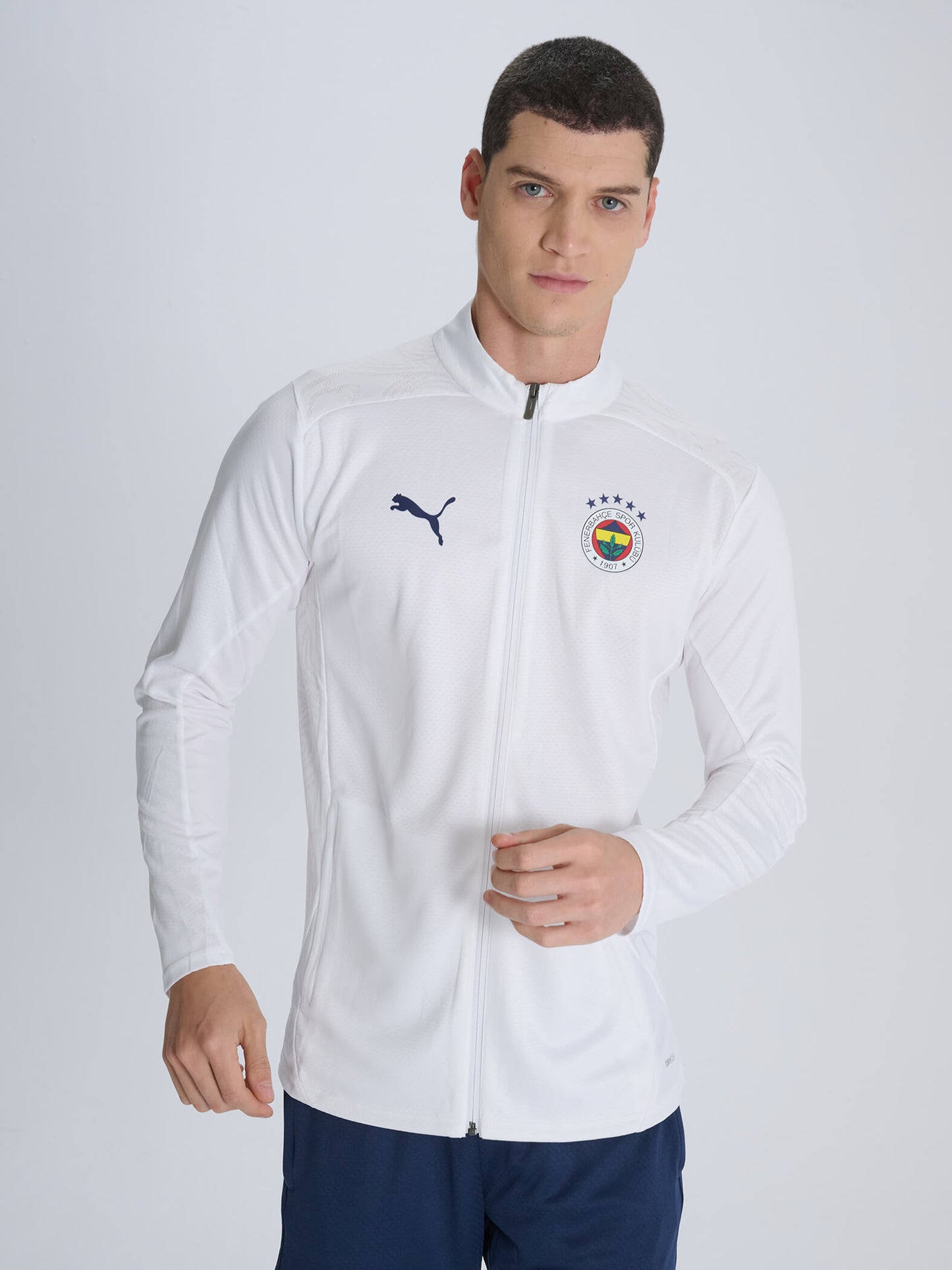 Fenerbahçe 2024/2025 A Takım Beyaz Hoca Tam Fermuarlı Sweatshirt