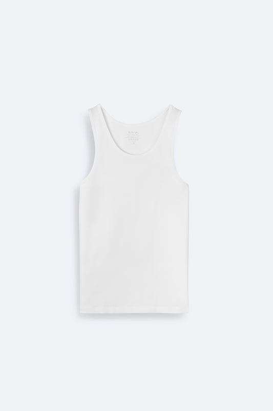 Beyaz U Yaka Düz Süprem Kumaş Atlet