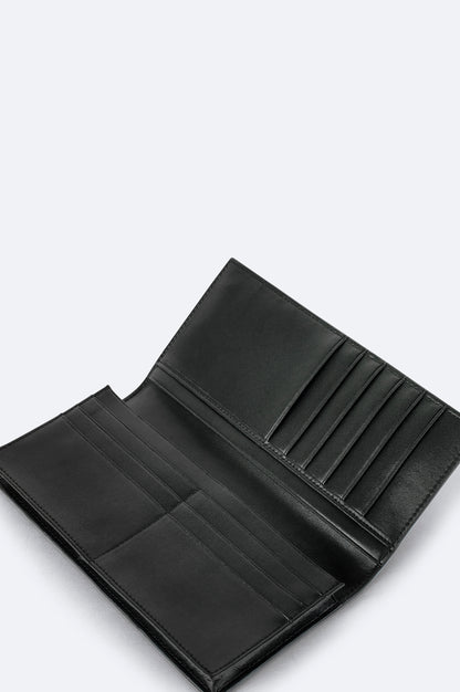 Siyah Düz Poliüretan Kumaş Cüzdan