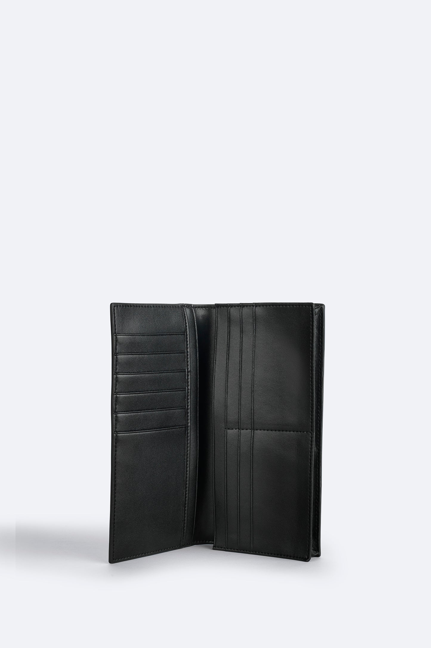 Siyah Düz Poliüretan Kumaş Cüzdan