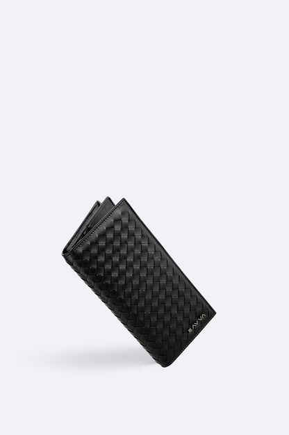 Siyah Düz Poliüretan Kumaş Cüzdan