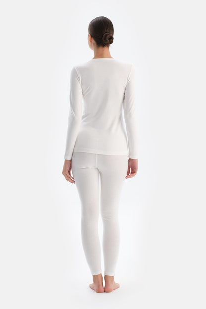 Ekru Kadın Termal Uzun Kollu Üst