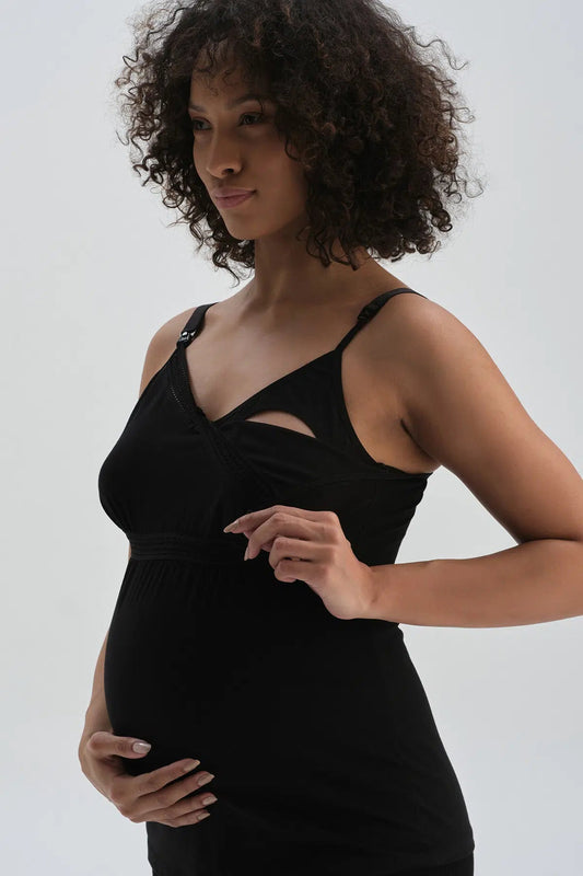 Siyah Lohusa Emzirme Atleti