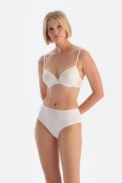 Beyaz Yüksek Bel 3'lü Slip Külot